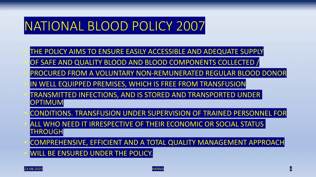 national blood policy 2007
