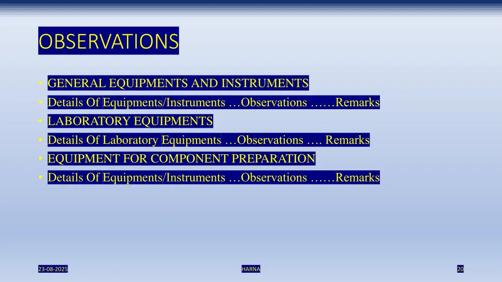 observations 1