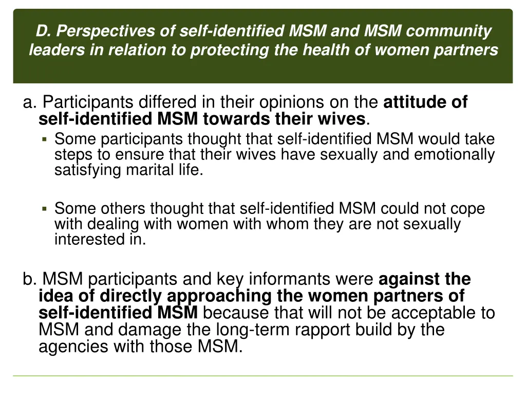 d perspectives of self identified