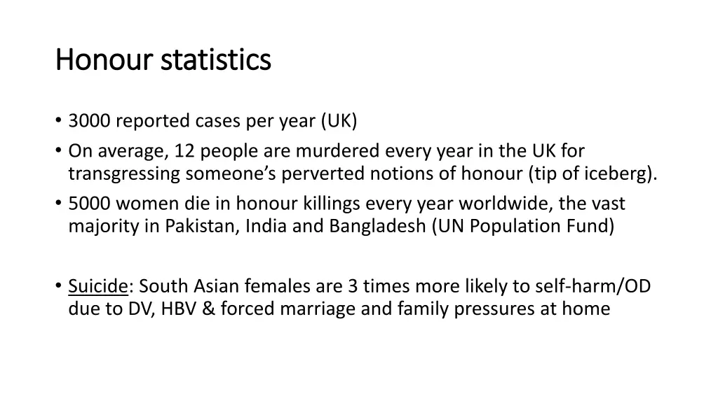 honour statistics honour statistics