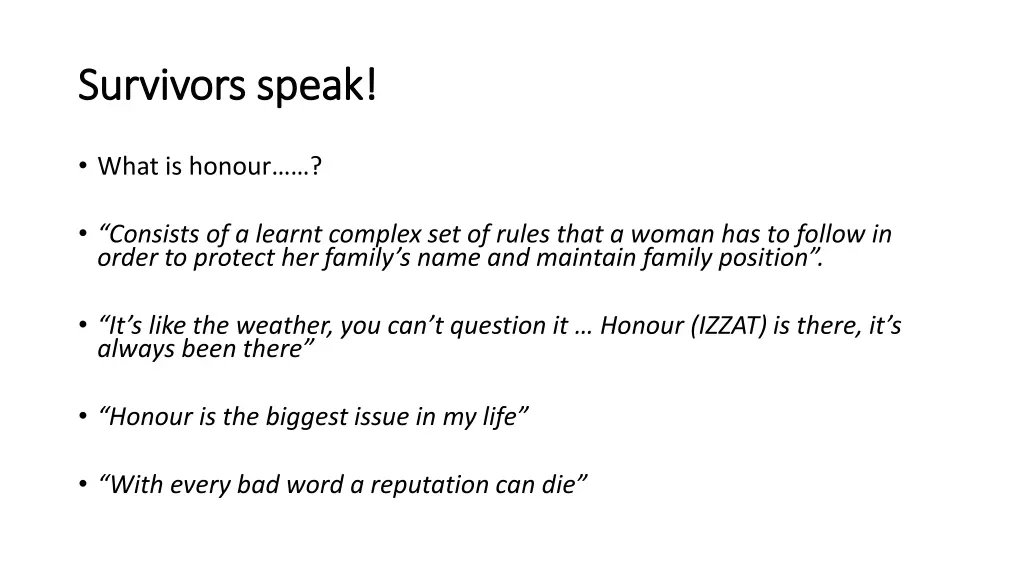 survivors speak survivors speak