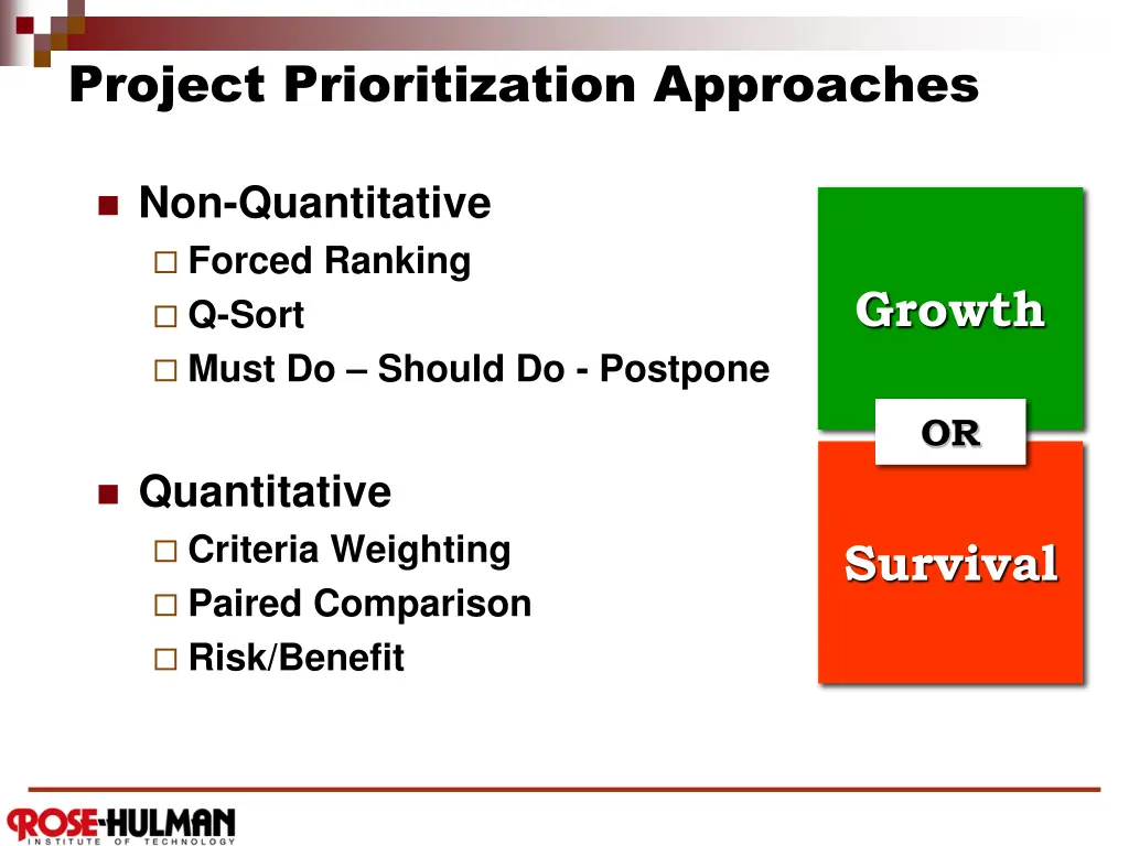 project prioritization approaches