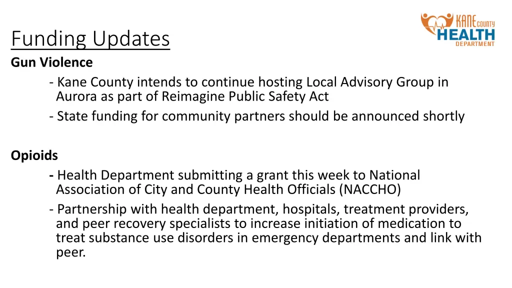 funding updates gun violence kane county intends