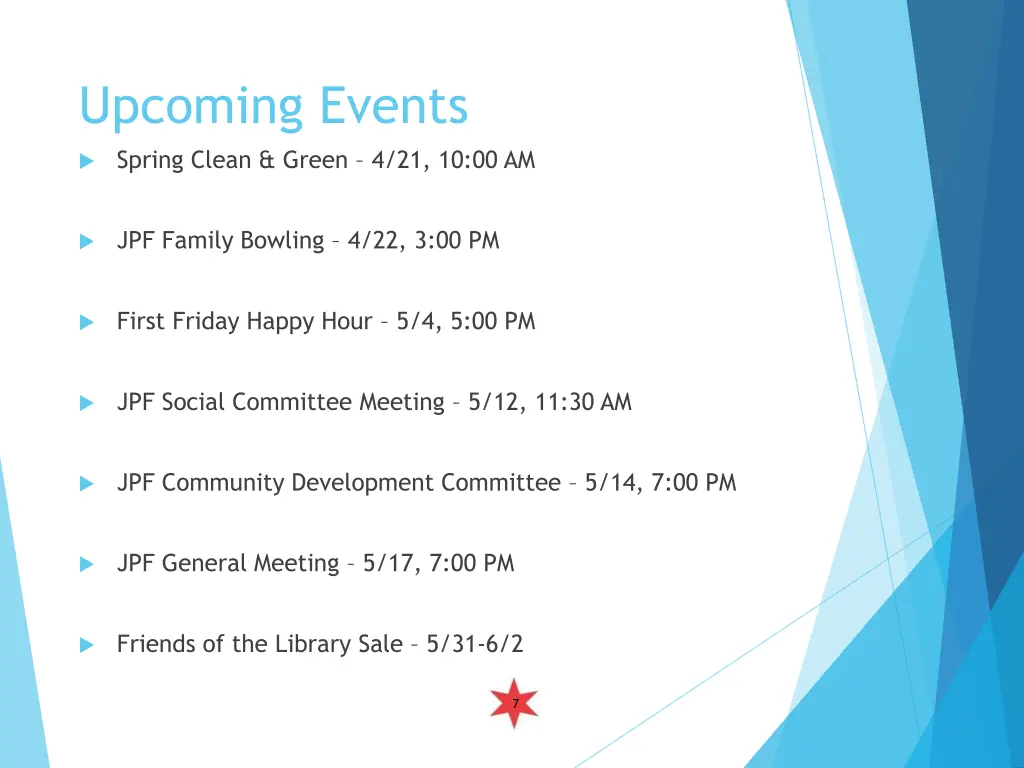 upcoming events