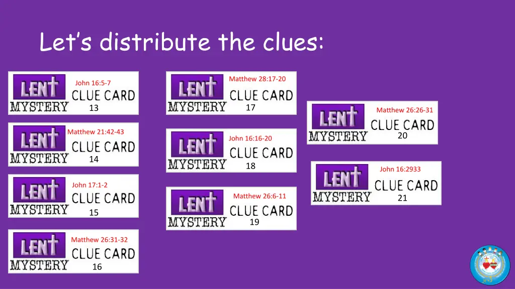 let s distribute the clues 1