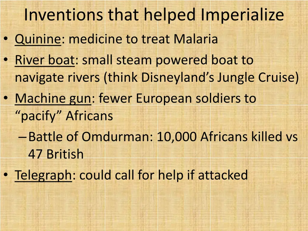 inventions that helped imperialize quinine