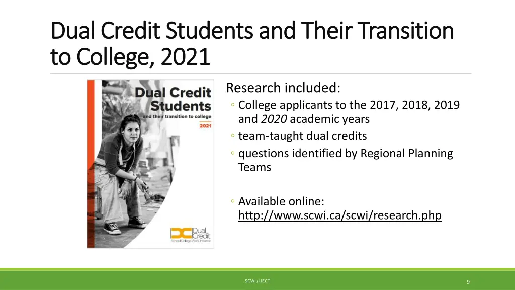 dual credit students and their transition dual