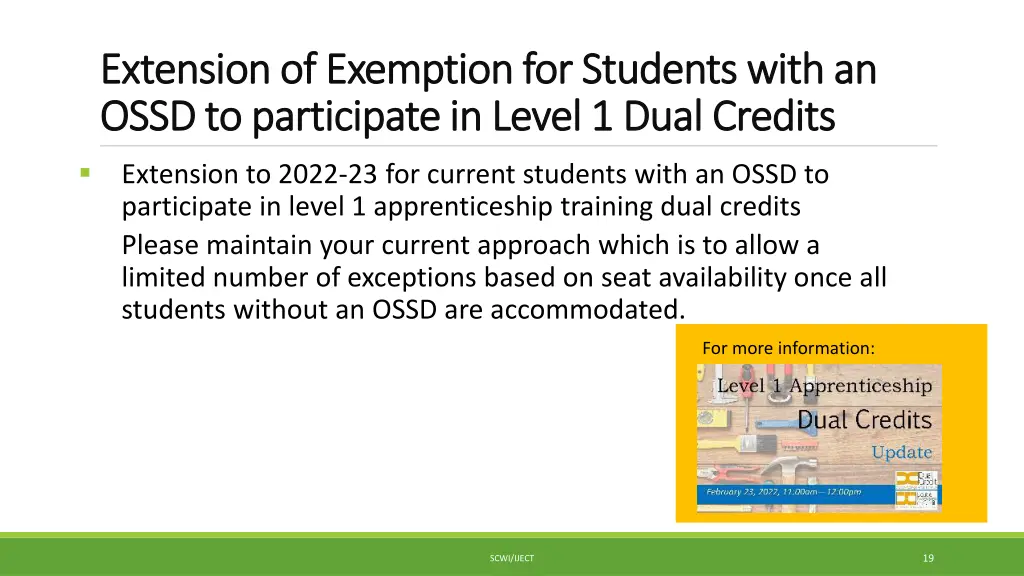 extension of exemption for students with
