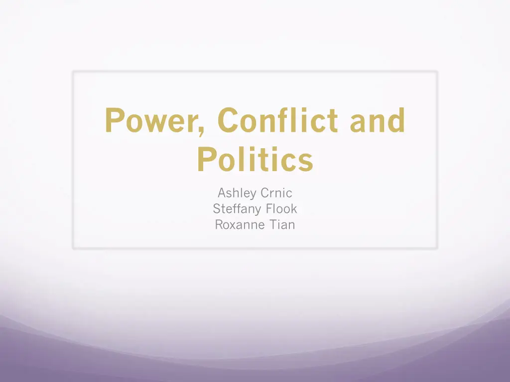 power conflict and politics