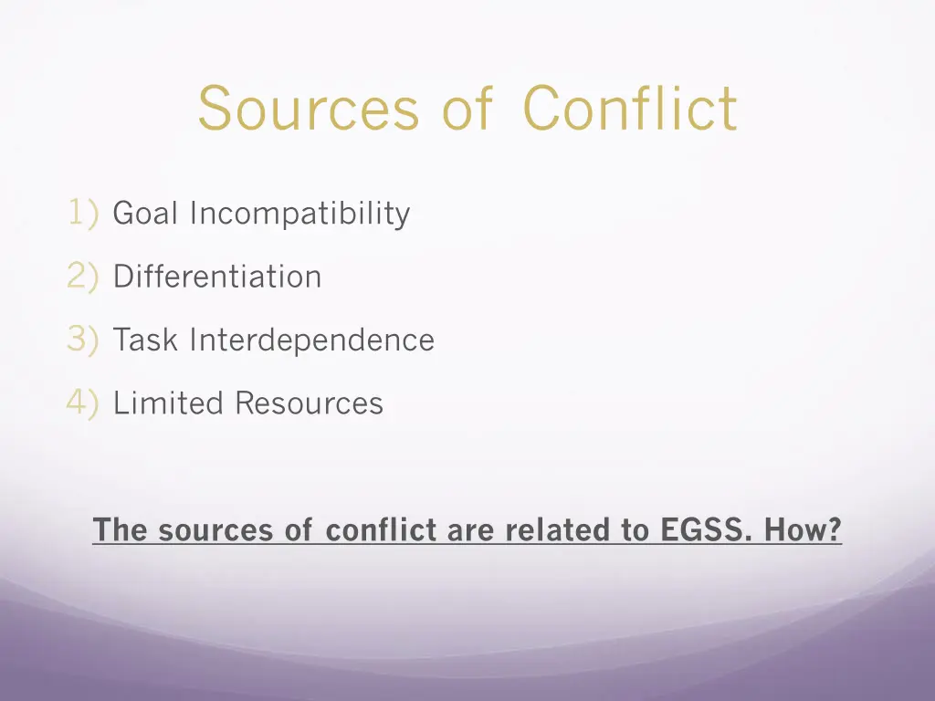 sources of conflict