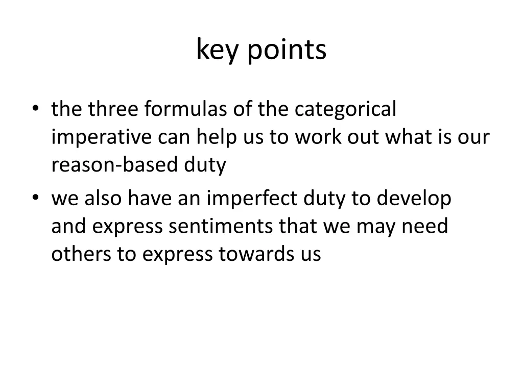 key points