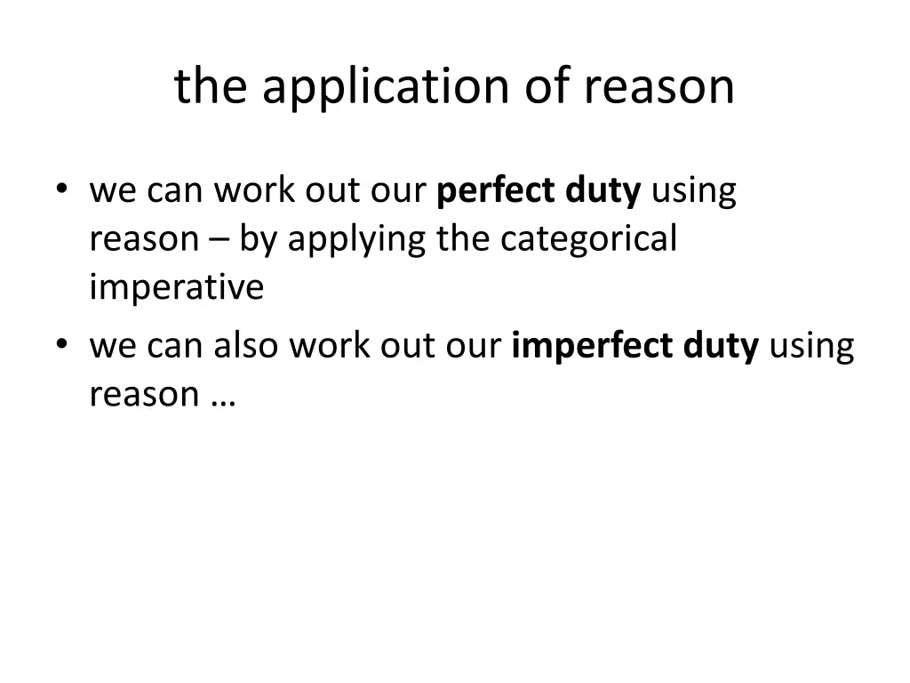 the application of reason