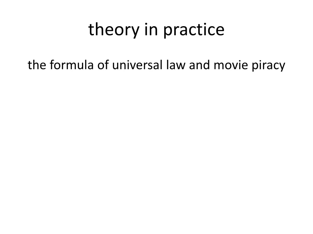 theory in practice