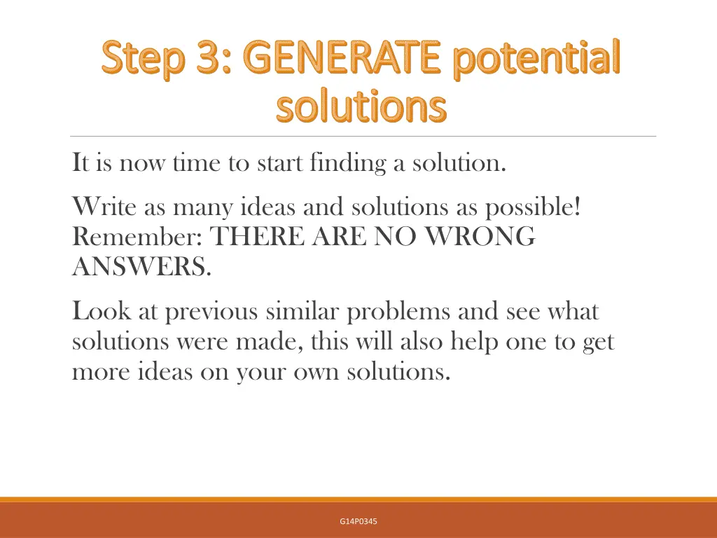 step 3 generate potential step 3 generate