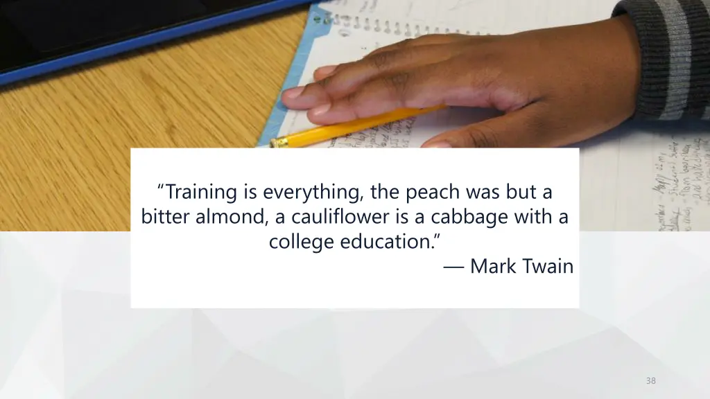training is everything the peach was but a bitter