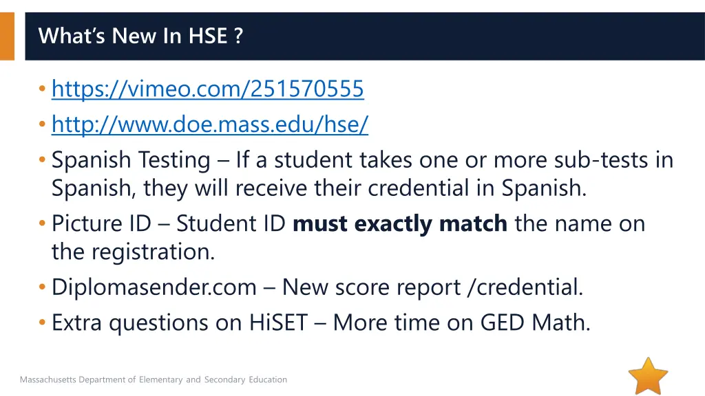 what s new in hse