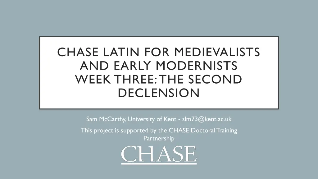 chase latin for medievalists and early modernists