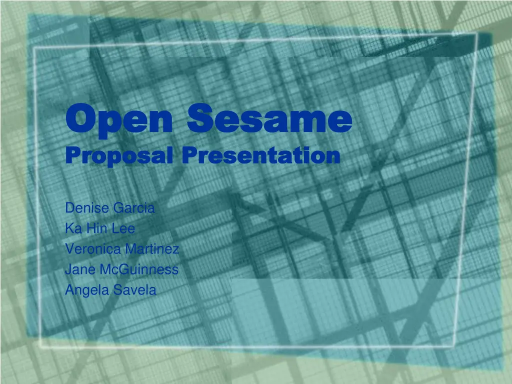 open sesame open sesame proposal presentation