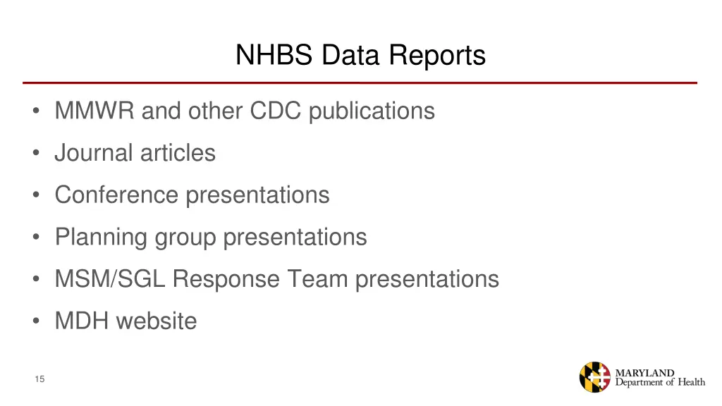 nhbs data reports