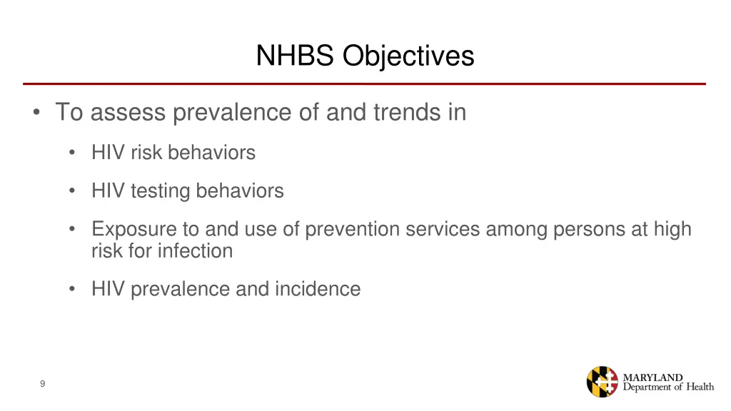 nhbs objectives