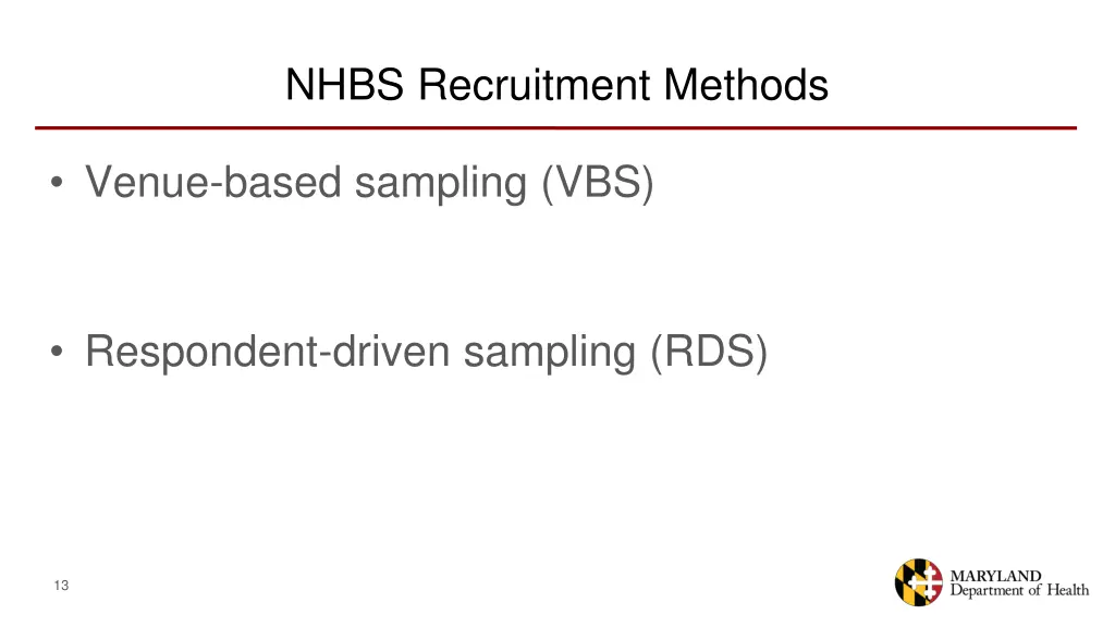 nhbs recruitment methods