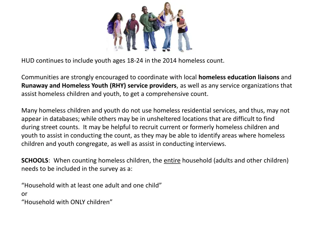 hud continues to include youth ages