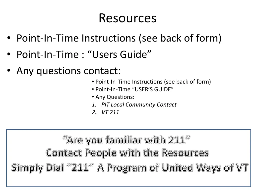 resources