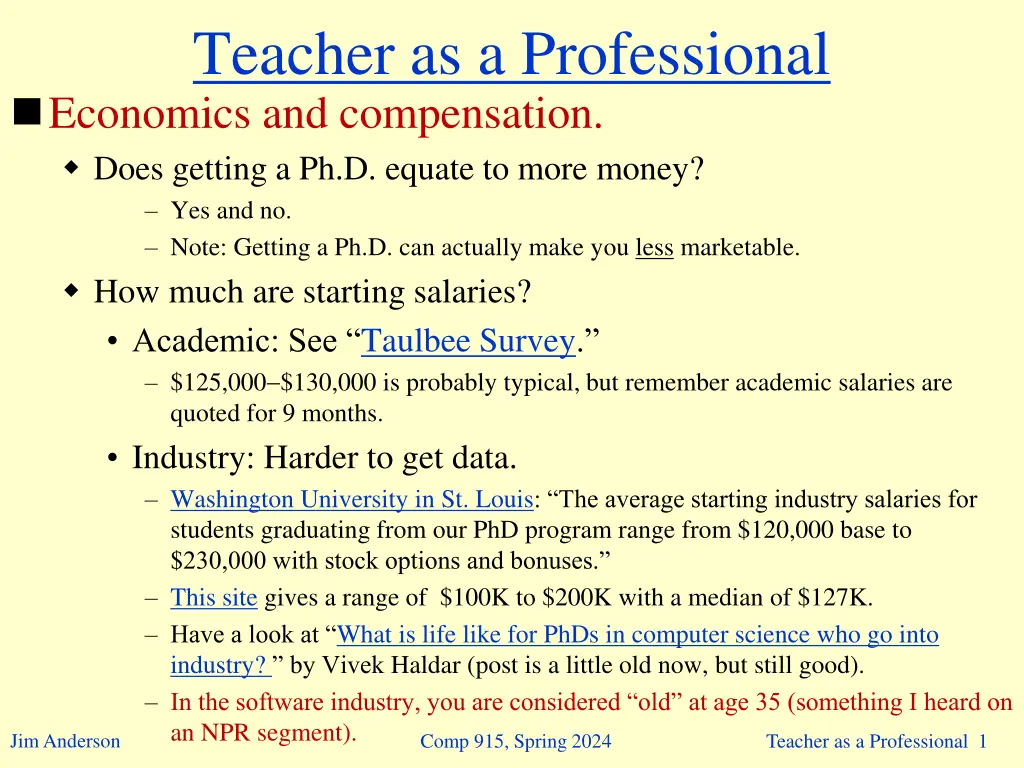 teacher as a professional economics