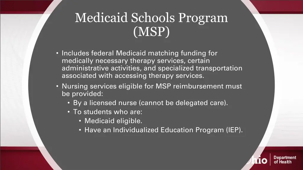 medicaid schools program msp
