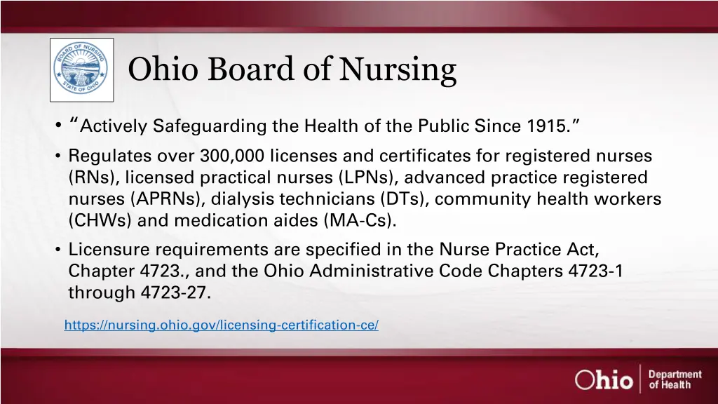 ohio board of nursing