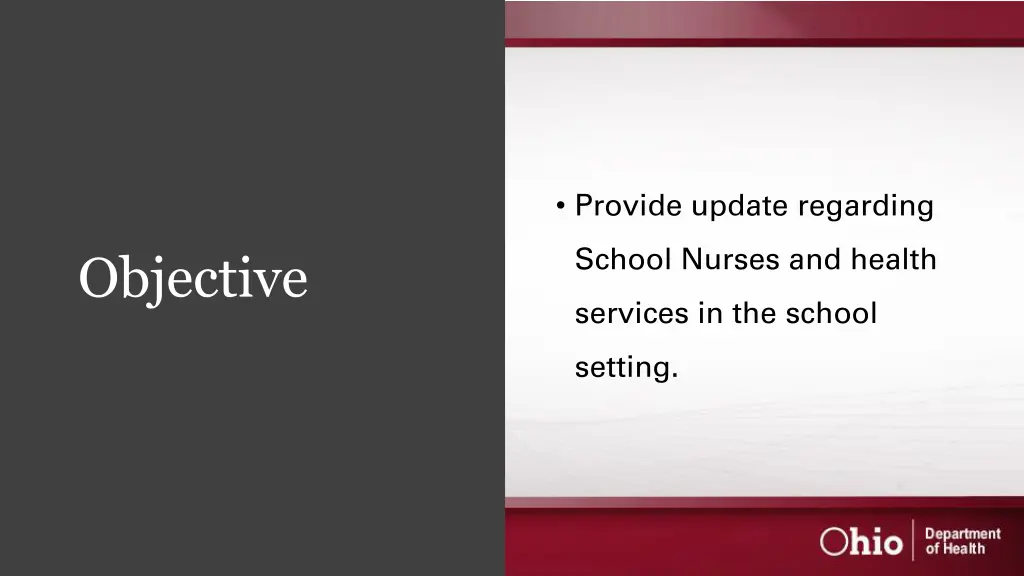 provide update regarding