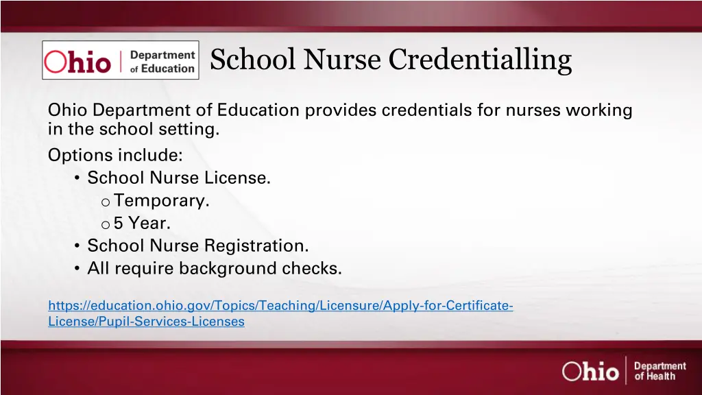 school nurse credentialling