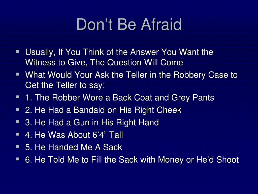 don t be afraid