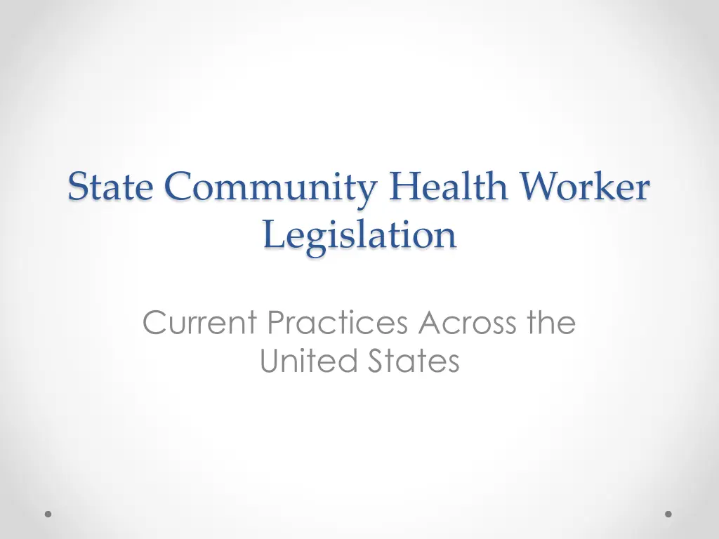 state community health worker legislation