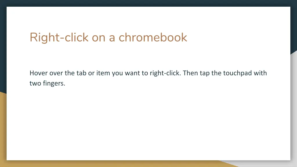 right click on a chromebook
