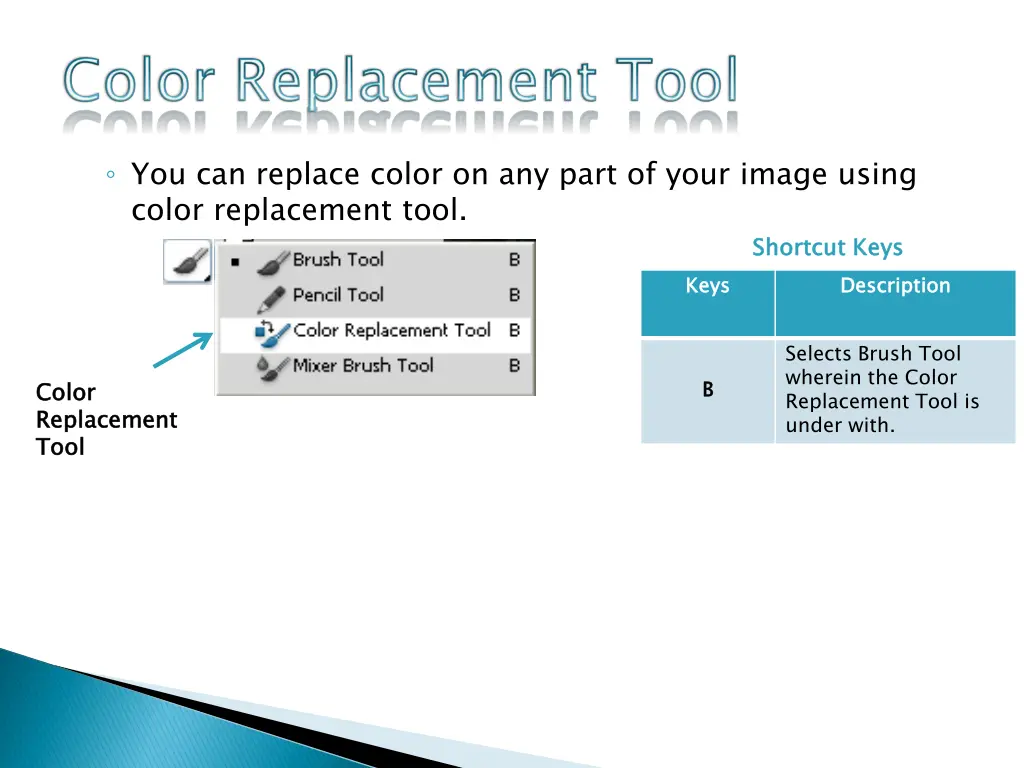 you can replace color on any part of your image