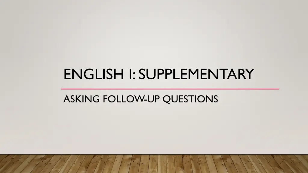english i supplementary