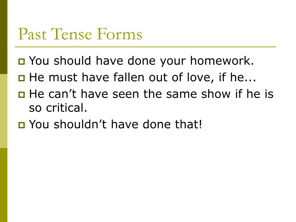 past tense forms 1