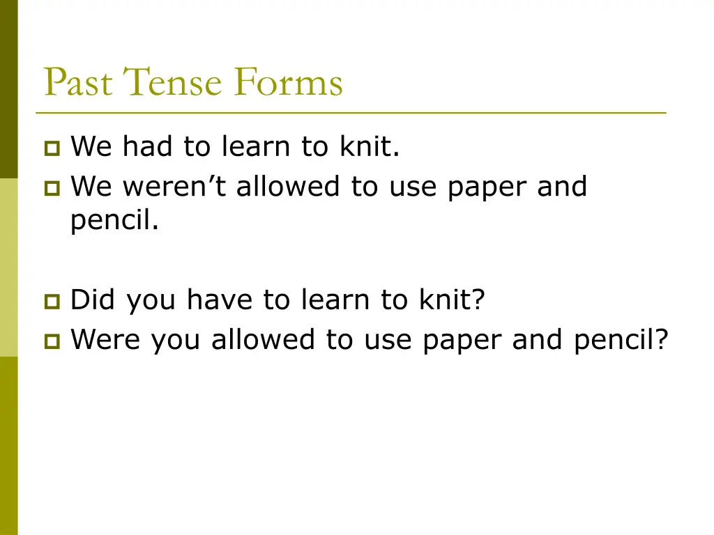 past tense forms