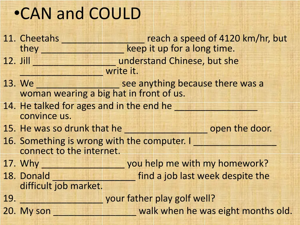 can and could 1