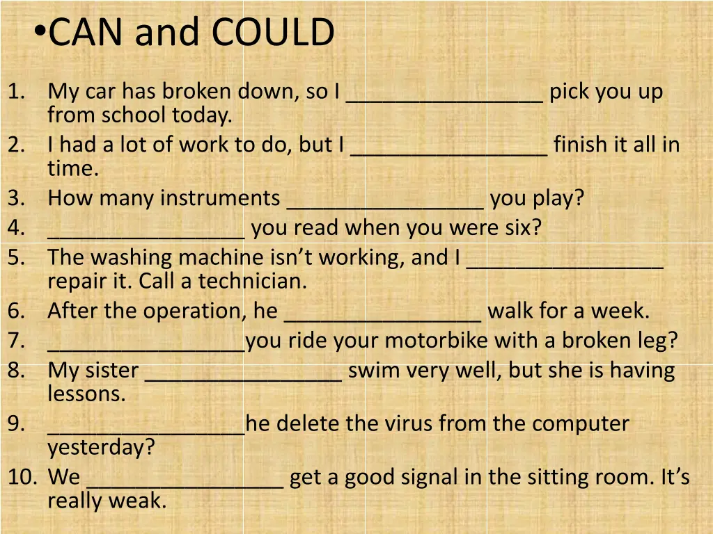 can and could