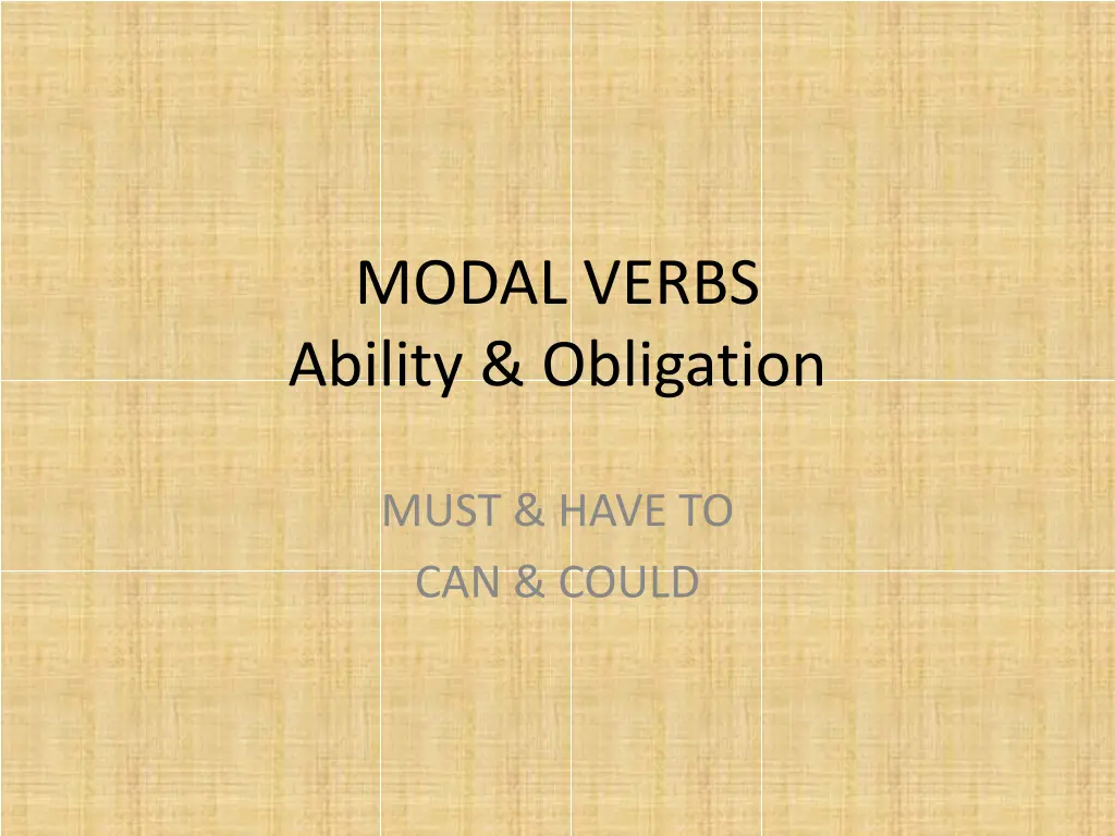 modal verbs ability obligation