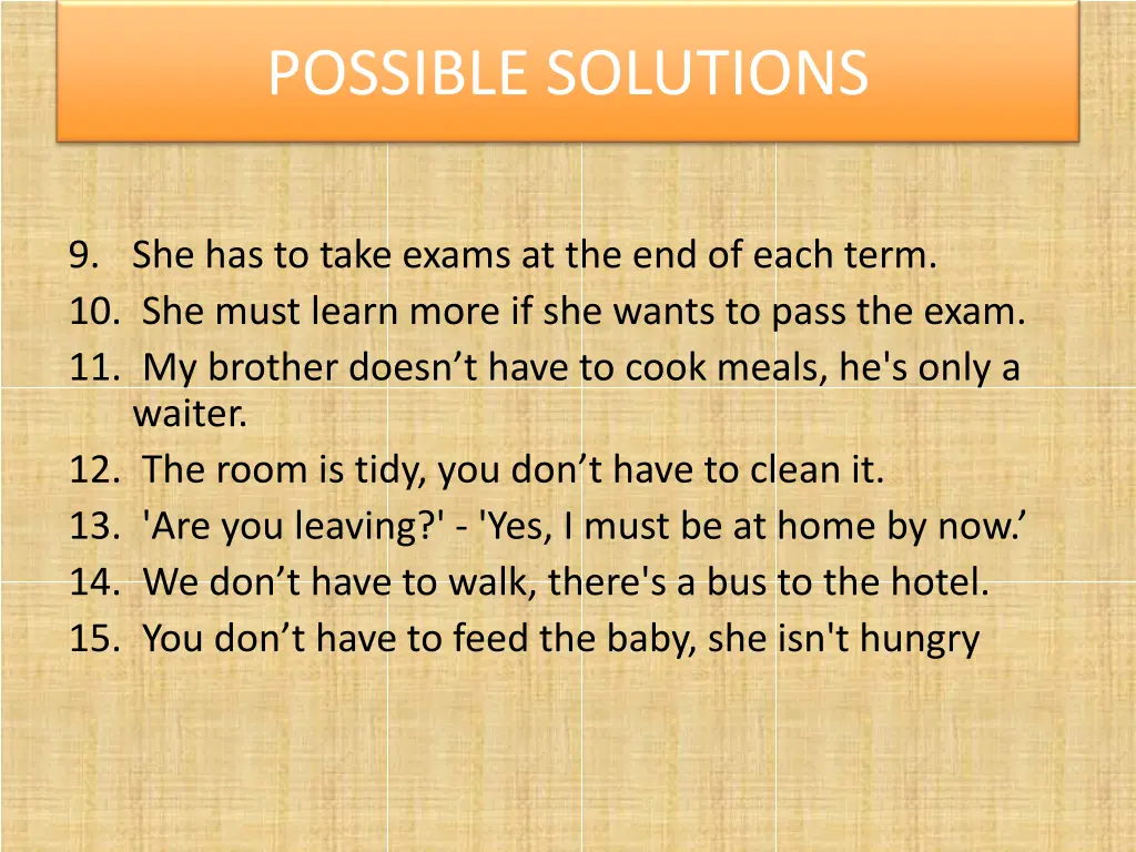 possible solutions 1