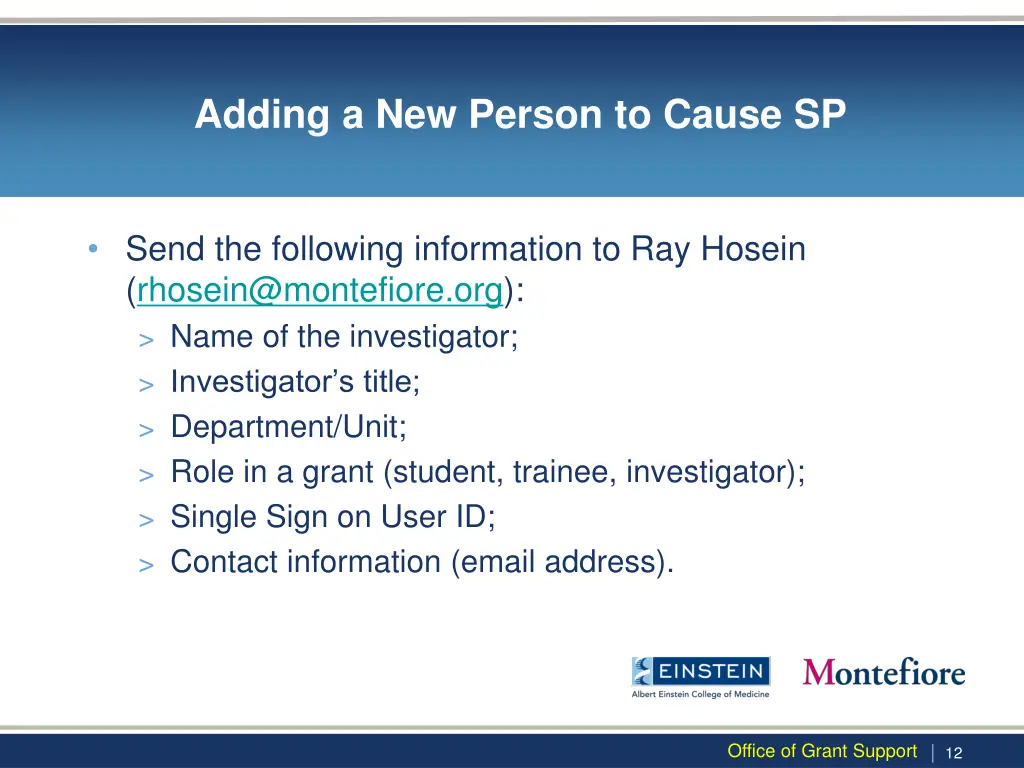 adding a new person to cause sp