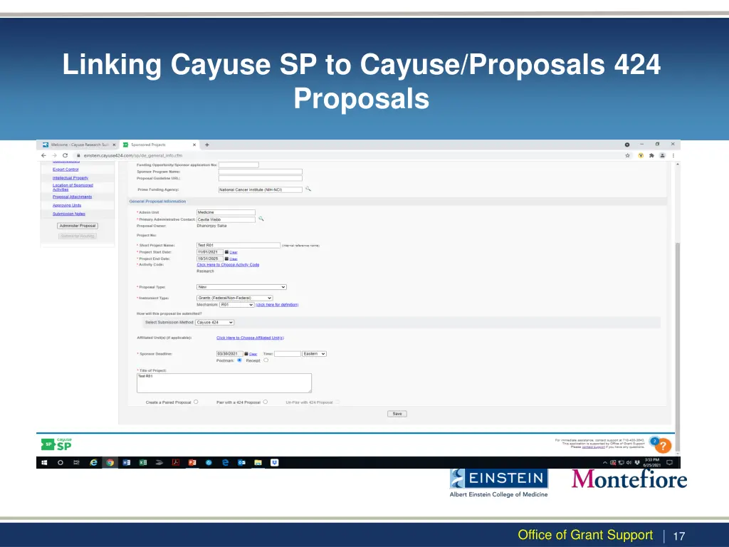 linking cayuse sp to cayuse proposals