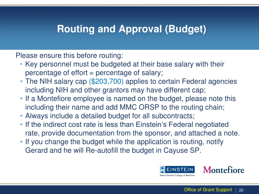routing and approval budget