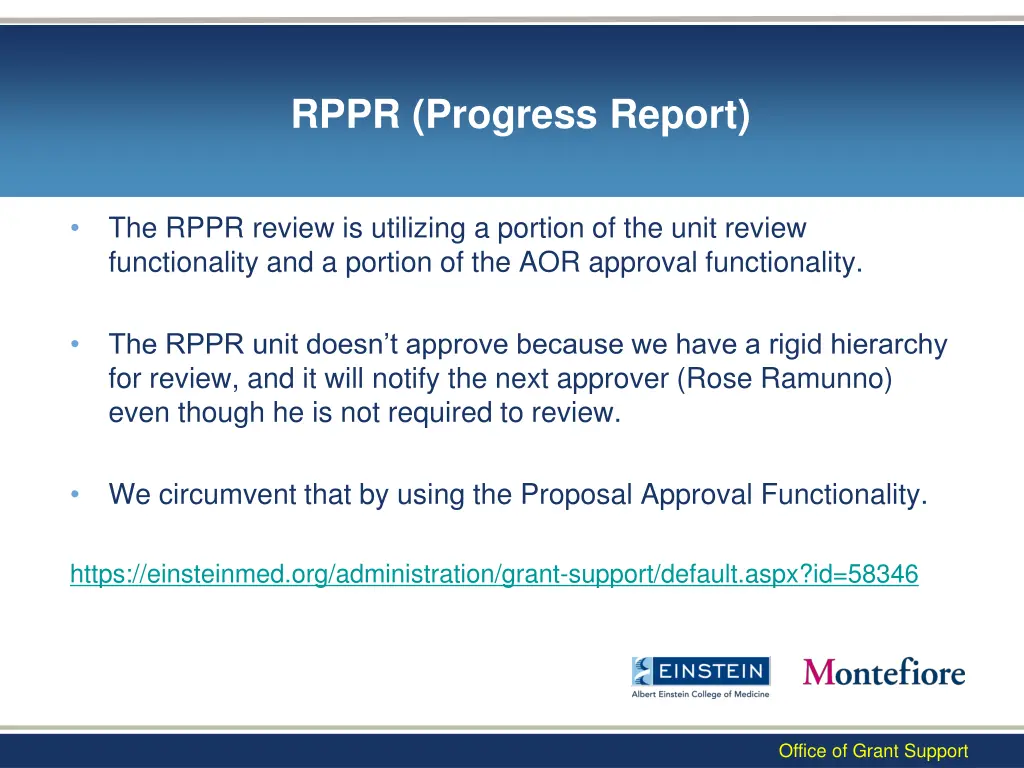 rppr progress report