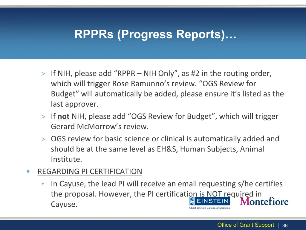 rpprs progress reports