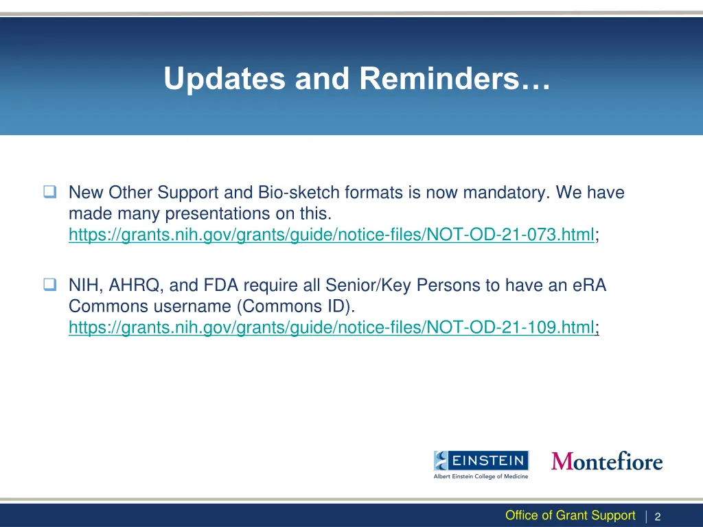 updates and reminders 1
