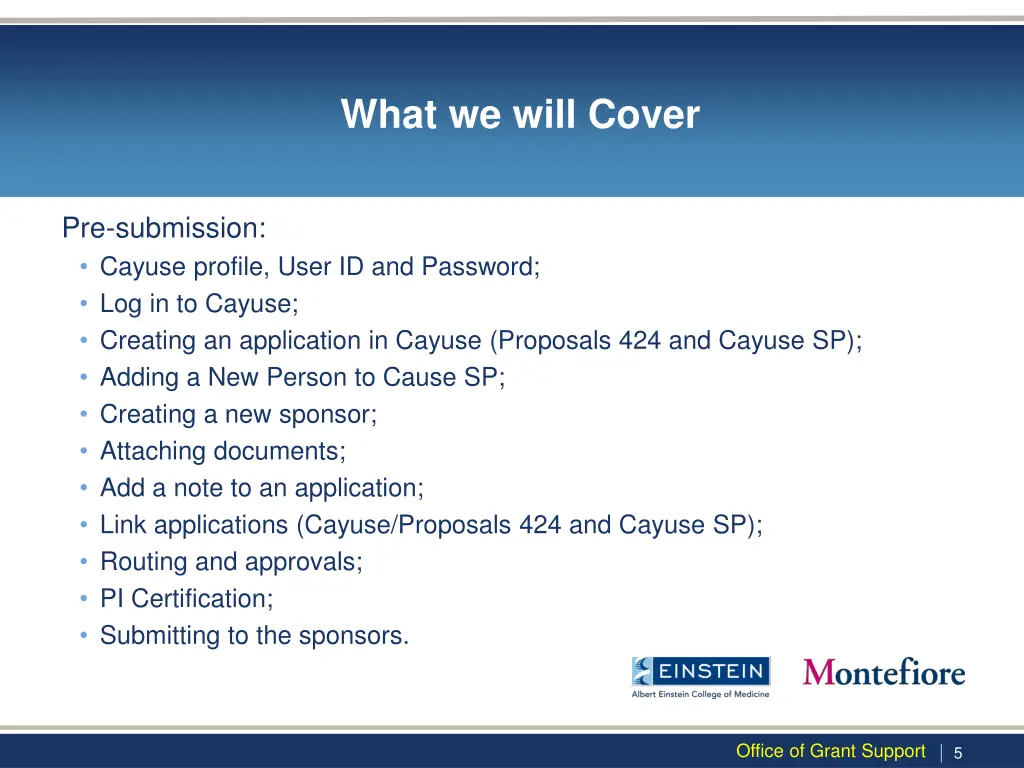 what we will cover